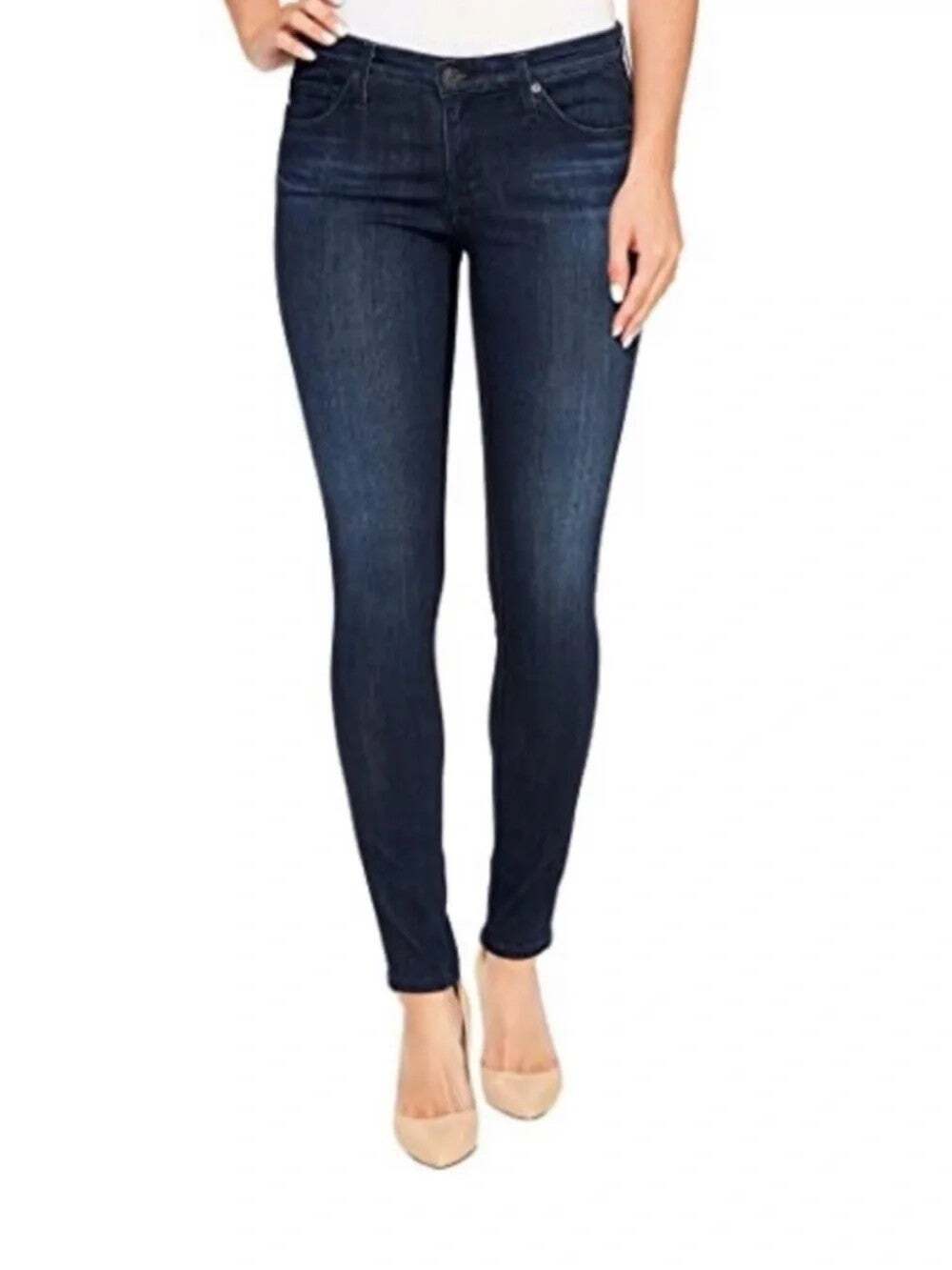 AG Adriano Goldschmied Womens Legging Super Skinny Ankle Jeans Size 31 Dark Wash